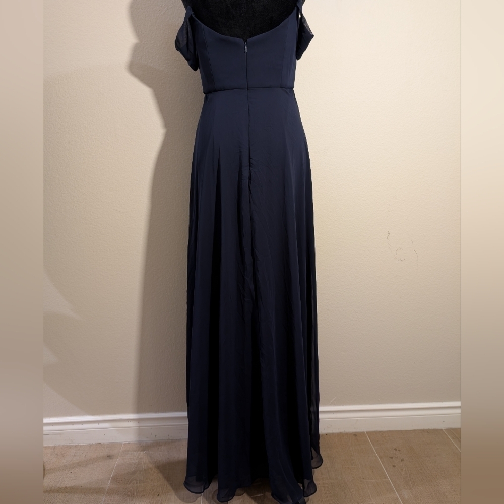 AFTER SIX Women’s Off the Shoulder Evening Gown Navy Blue Size 6 R NWOT - Picture 7 of 11